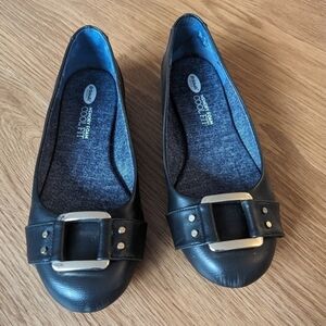 Dr Sholl's | Memory Foam Cool Fit | Frankie Buckle Flat | Black | 8W